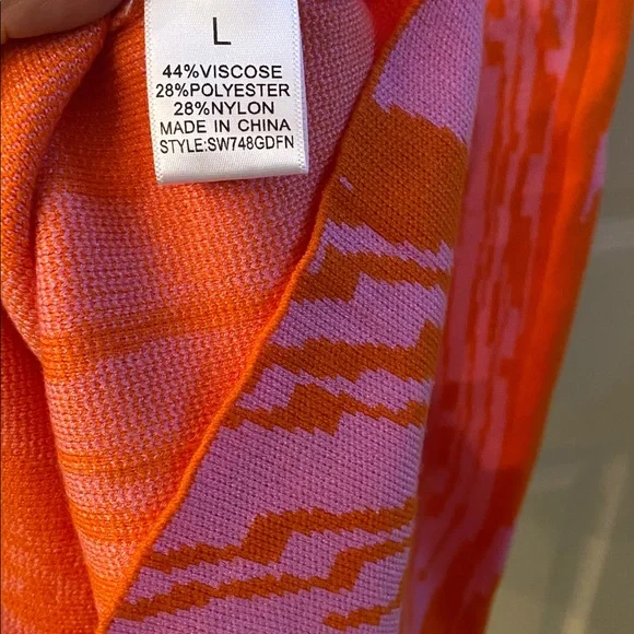 Fashion Nova Strapless New Lover Sweater MIDI Dress in Orange and Pink NWTs - Picture 11 of 11